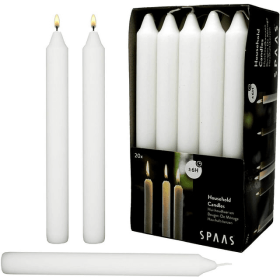White Dinner Taper Candles 7 inch Tall Dripless Smokeless unscented for candlesticks 6 Hour Long Burning Candle Decorate Your Table Wedding and Christ