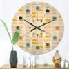 Designart 'Pastel Circular Retro Pattern III' Mid-Century Modern Wood Wall Clock