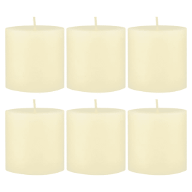 Stonebriar Unscented 3" x 3" 1-Wick Ivory Pillar Candles, 6 Pack