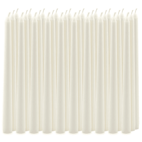 Stonebriar Unscented 10" Dripless Taper Candles with 7 Hour Burn, 30 Pack, White