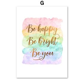 Vintage Inspirational Inspiration Quote Wall Painting Canvas Art Nordic Poster (Option: G-50x70cm)