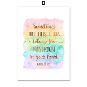 Vintage Inspirational Inspiration Quote Wall Painting Canvas Art Nordic Poster (Option: D-15x20cm)
