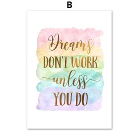 Vintage Inspirational Inspiration Quote Wall Painting Canvas Art Nordic Poster (Option: B-60x100cm)