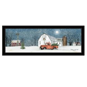 Trendy Decor 4U "Winter on The Farm" Framed Wall Art, Modern Home Decor Framed Print for Living Room (Color: as Pic)
